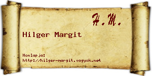 Hilger Margit névjegykártya